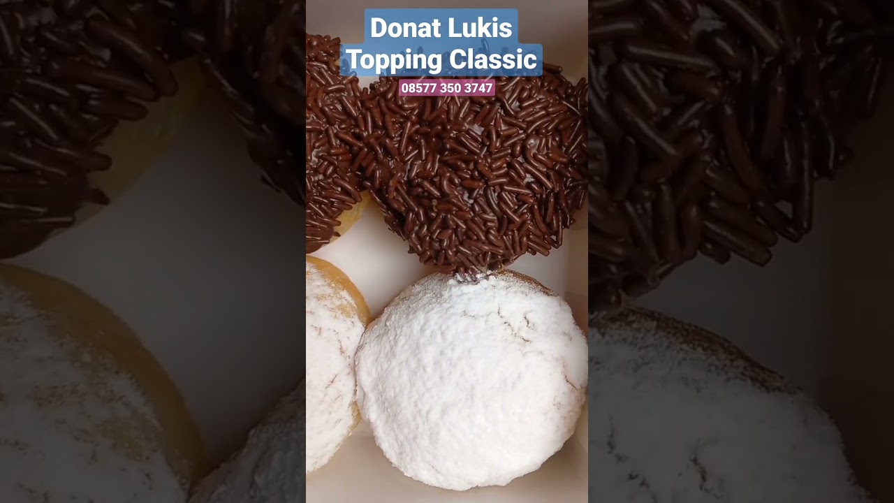 Donat Lukis mini topping classic. Icing Sugar & Chocolate Meses. 085773503747