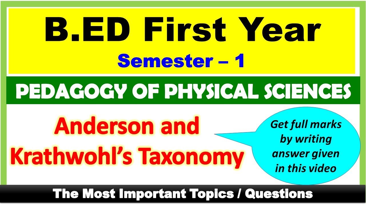 Anderson and Krathwohl's Taxonomy | Revised Bloom's Taxonomy | Simple Explanation | B.ED 1st Year