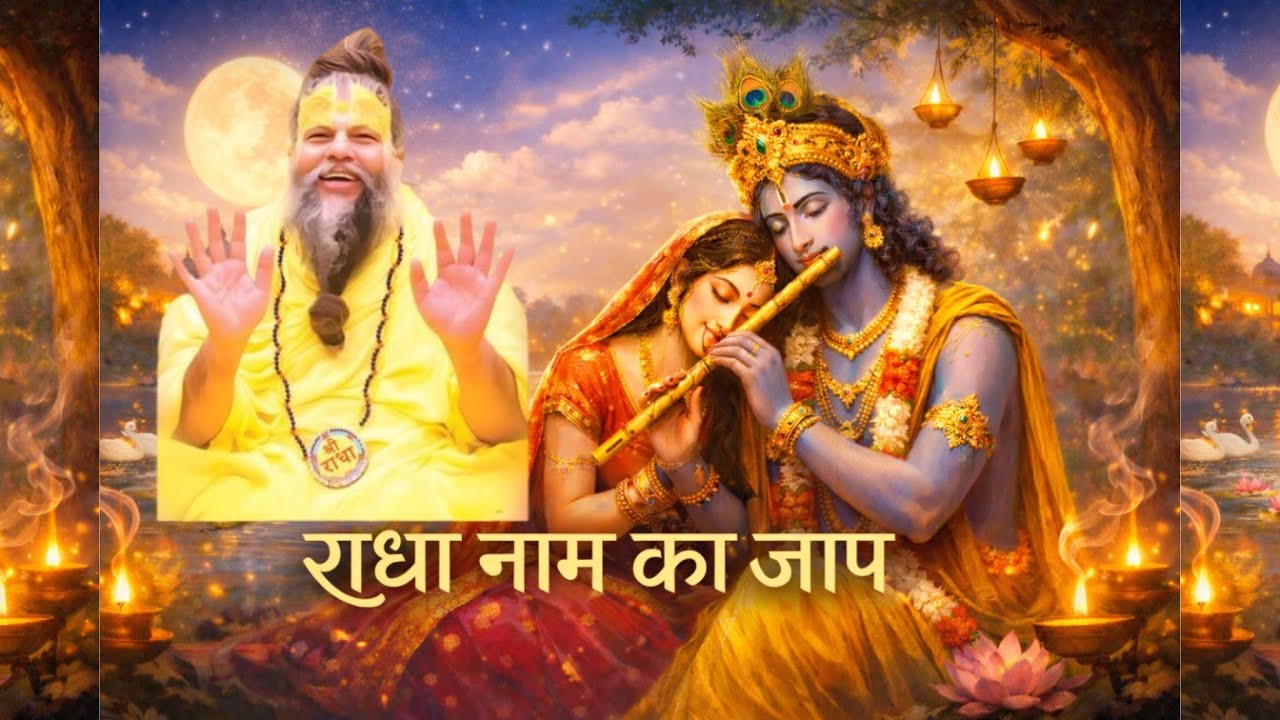 राधा नाम मंत्र जाप 🌸 | Radha Radha Jap (1 Hour) | Peaceful Krishna Flute Meditation