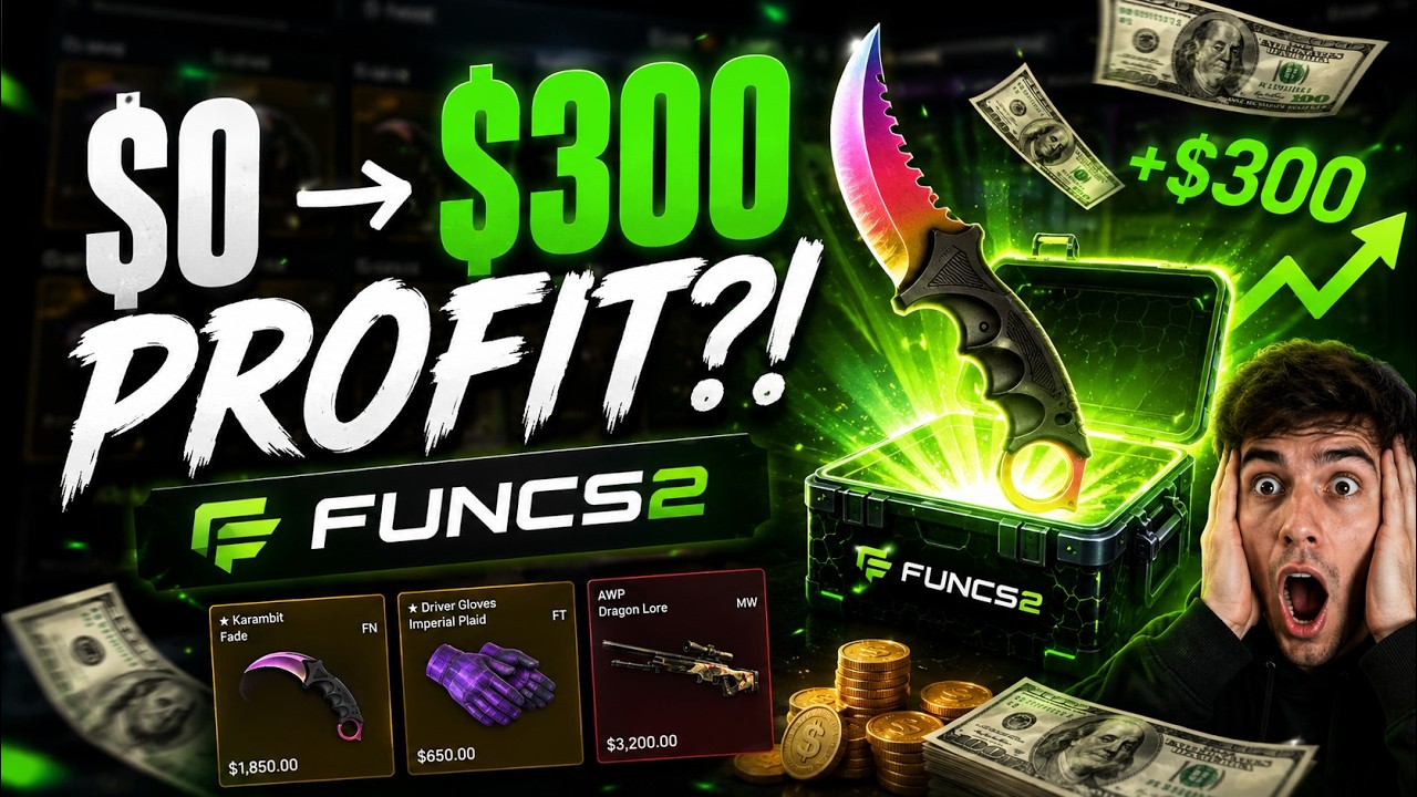 How to make 300$ Profit on FUNCS2 | CSGO CASES Part 1