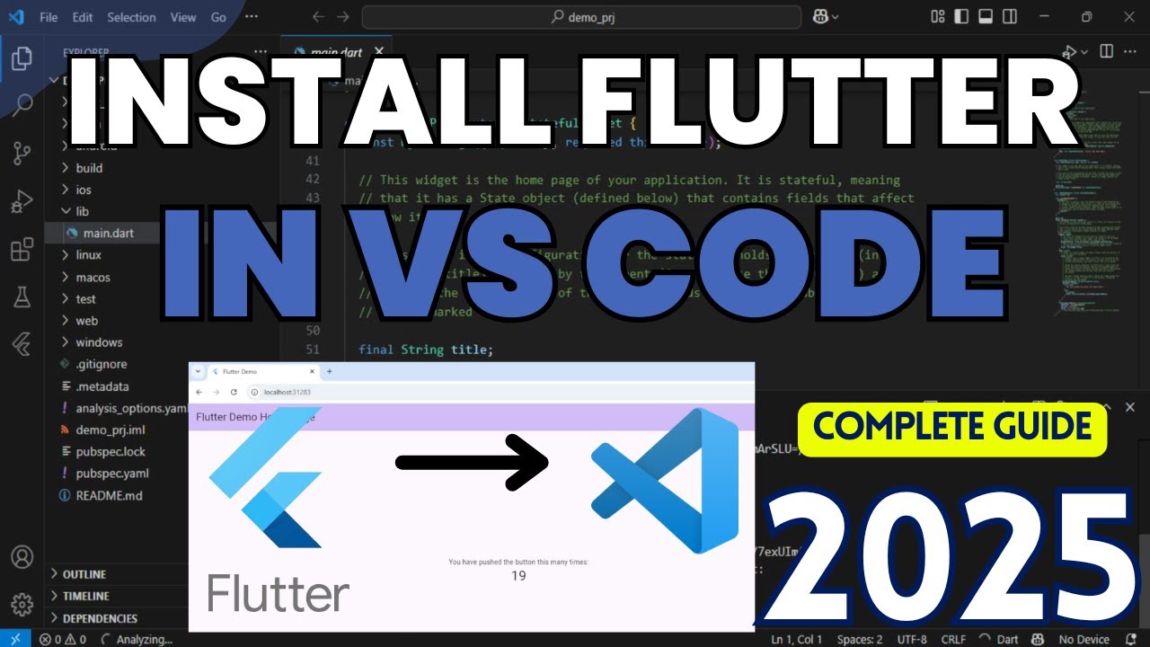 How to Install Flutter on Visual Studio Code [2025] |  Easy Setup of Flutter in VS Code with Android