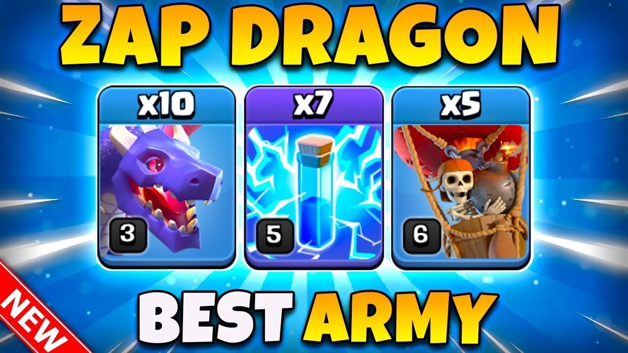 Th8 zap dragon attack strategy || Th8 drag zap attack - Clash of clans || Relweek