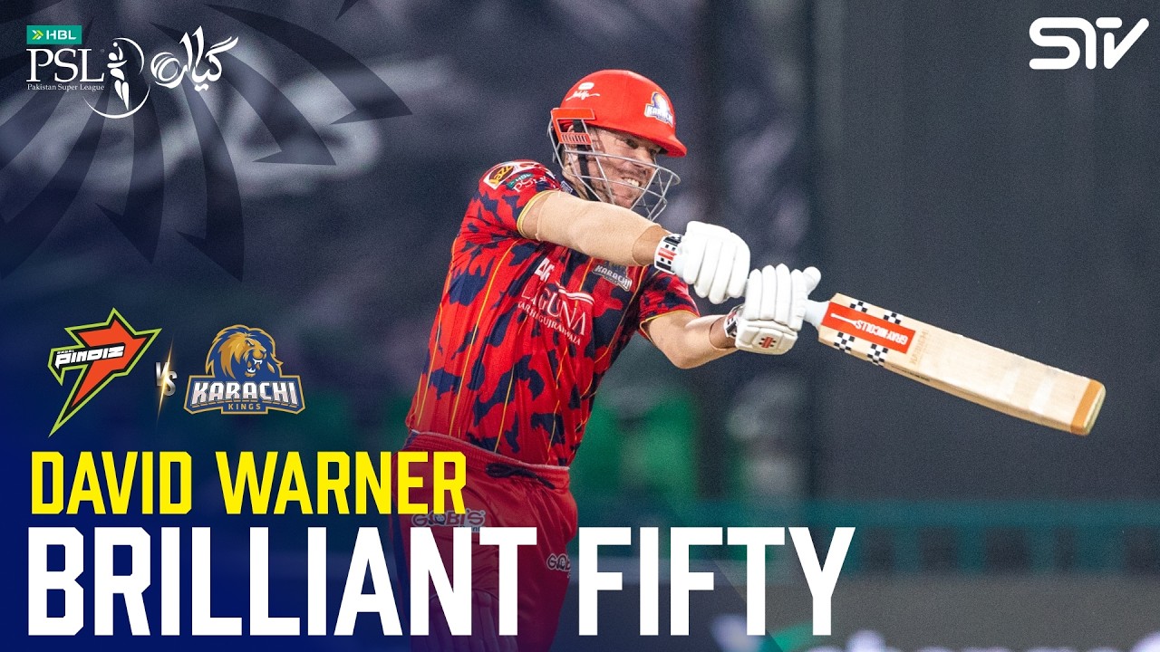 David Warner Smashes a Fifty | Rawalpindiz vs Karachi Kings | Match 10 | HBL PSL 11 | MZB1J