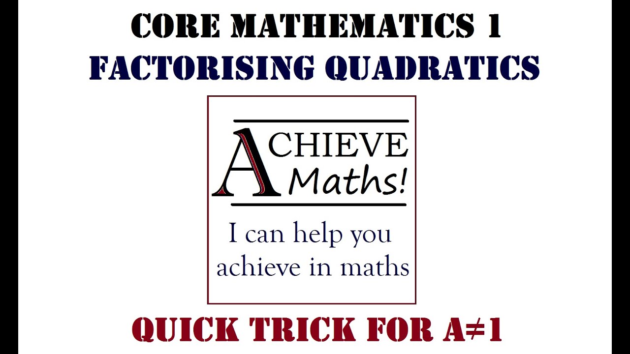 Maths Tricks - Quadratic Factorisation quick method ( a not equal to 1 )
