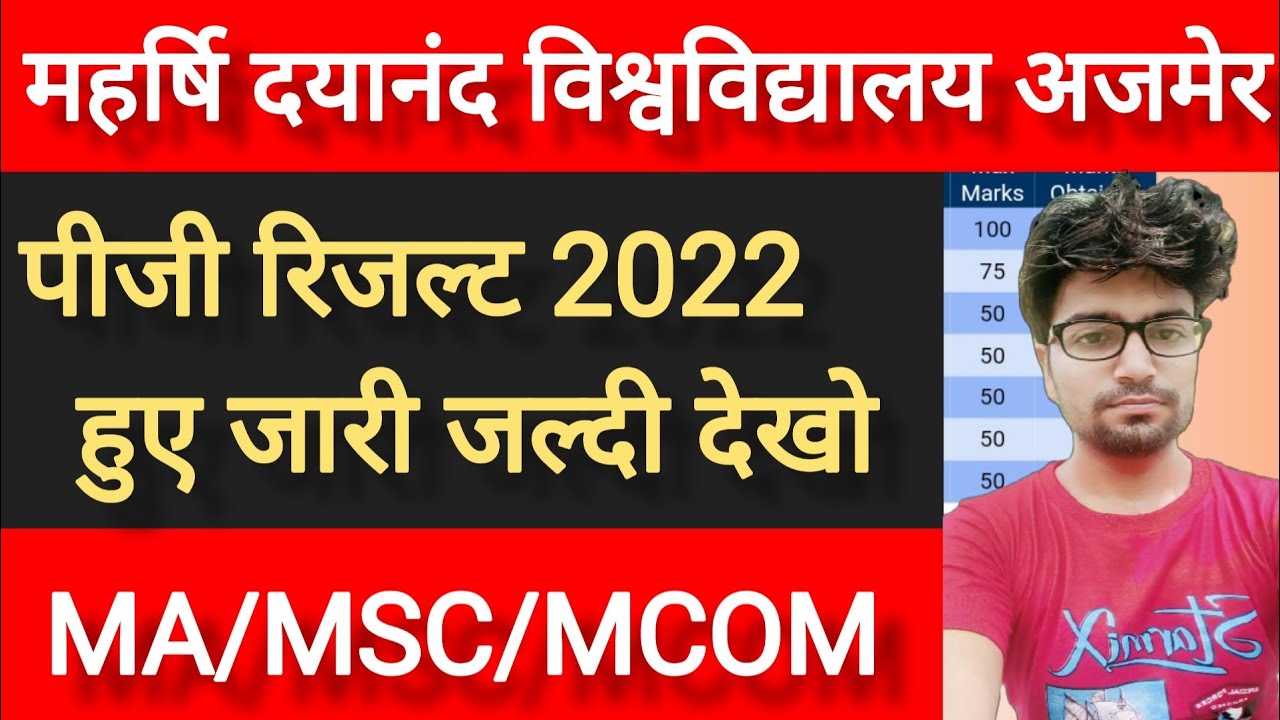 MDSU Result 2022 | Ma MSC MCOM result 2022 kaise dekhein