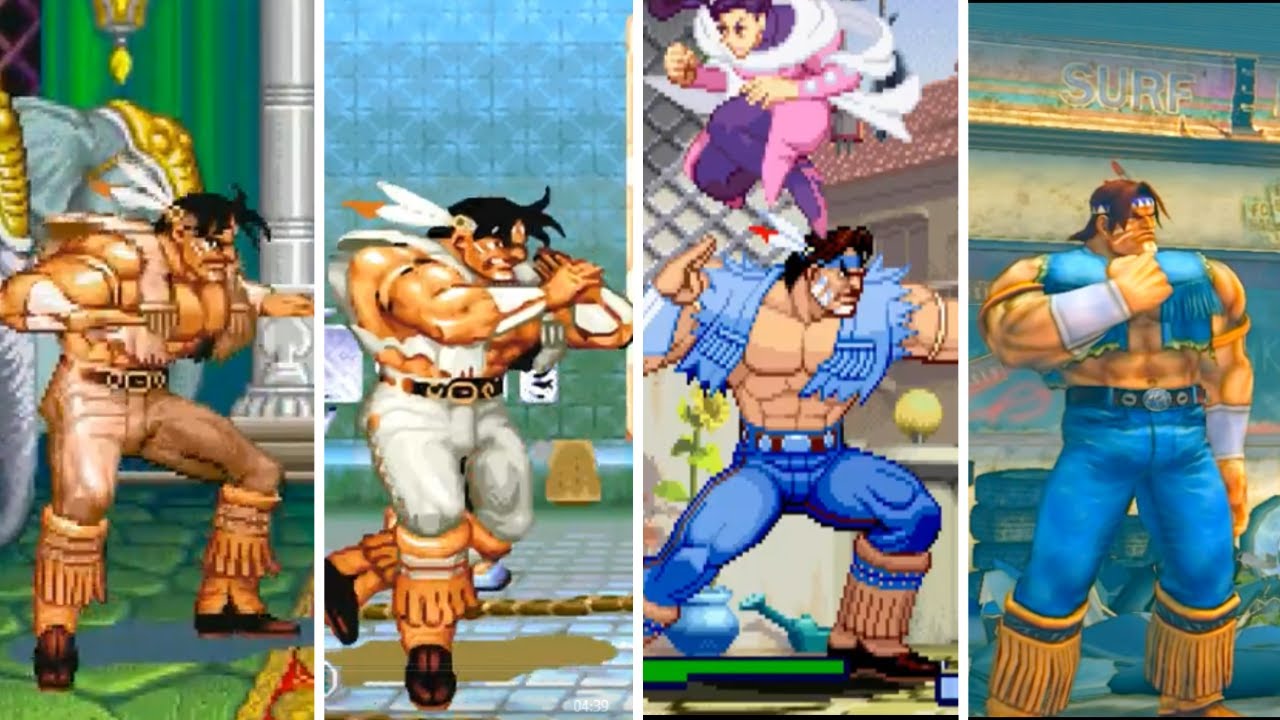 T.hawk evolution character in street fighter 1993-2017