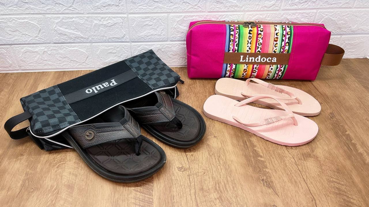 Como fazer NECESSAIRE PORTA SANDÁLIA Fácil com Molde grátis  - Costura Criativa - por @tucaensina