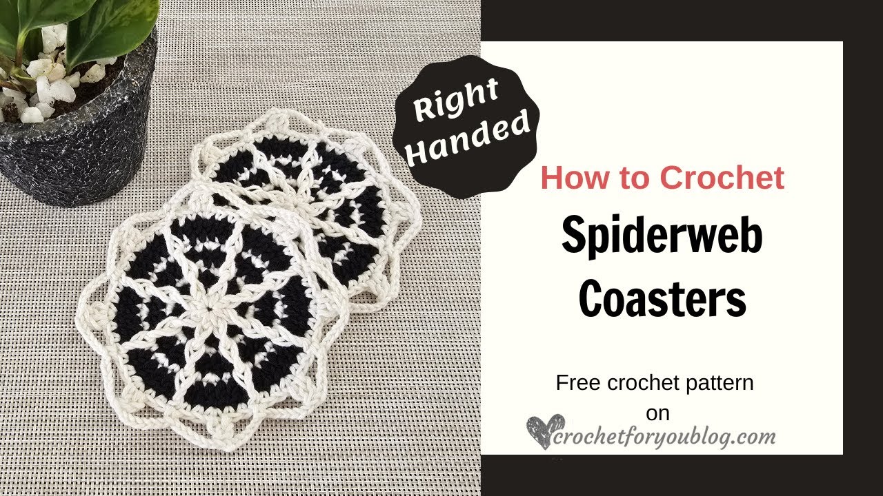 Easy Halloween Crochet Pattern Tutorial: Spiderweb Coasters Free Pattern