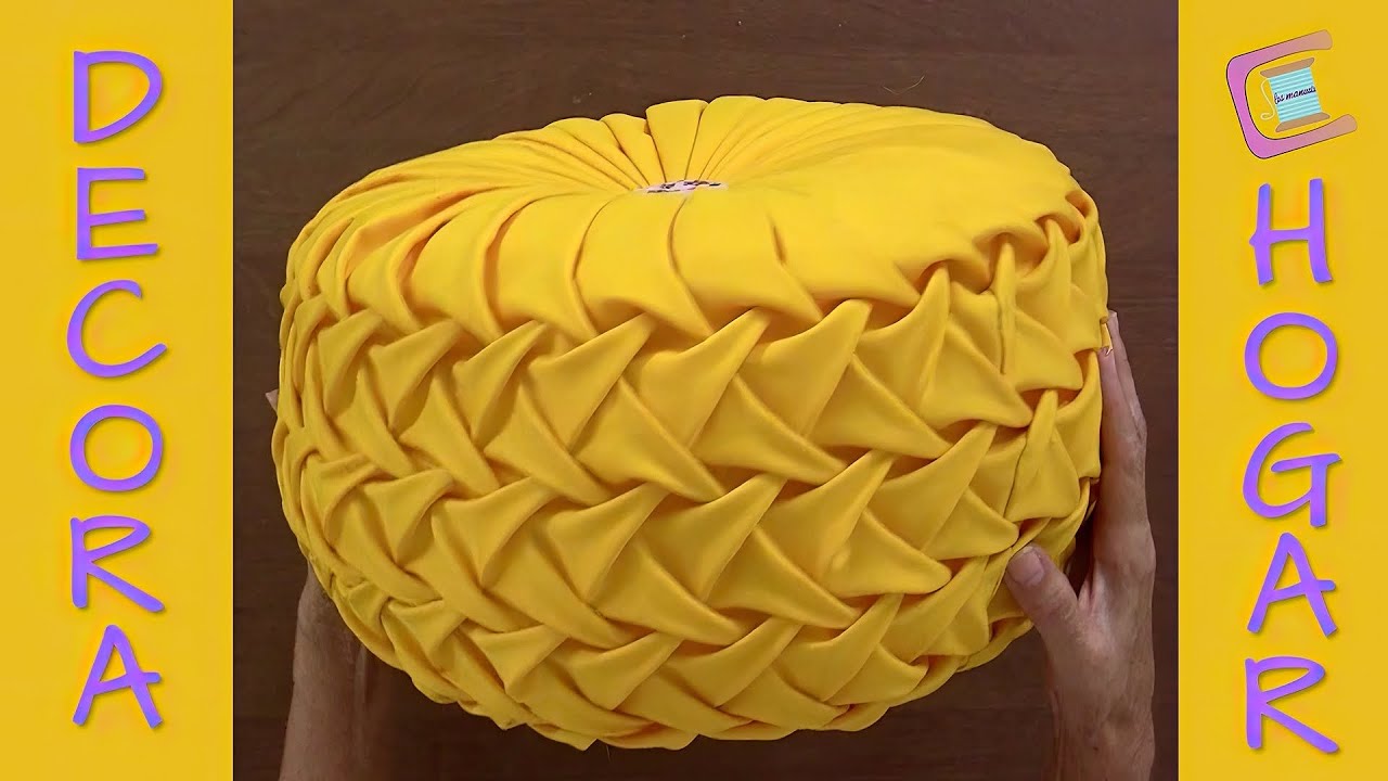 💛💛🌼Cojín Drapeado Redondo Pico de Pato 💛💛🌼Smocking Cushion-Cushion Cover-Almofada Capitone