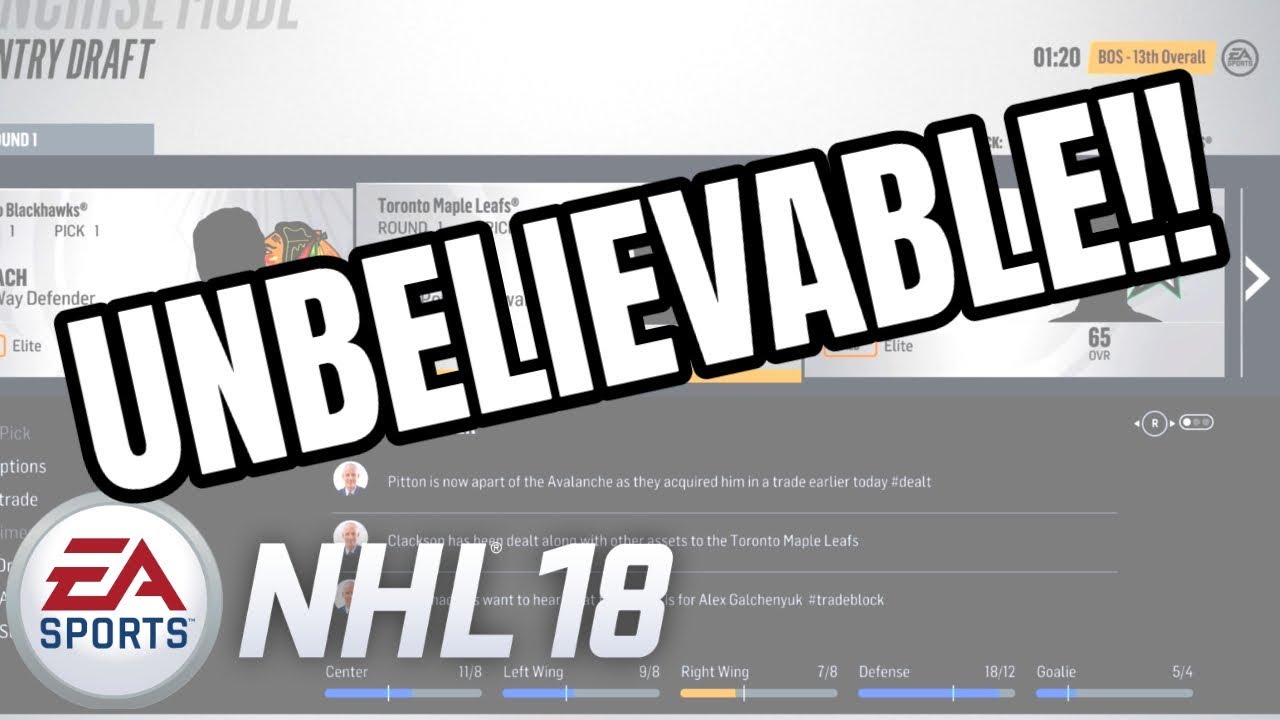 THIS IS THE BEST DRAFT PICK EVER! - NHL 18 GM Mode
