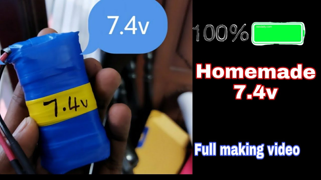 How to make a 7.4v battery with two lithium battery | Humble Tipz