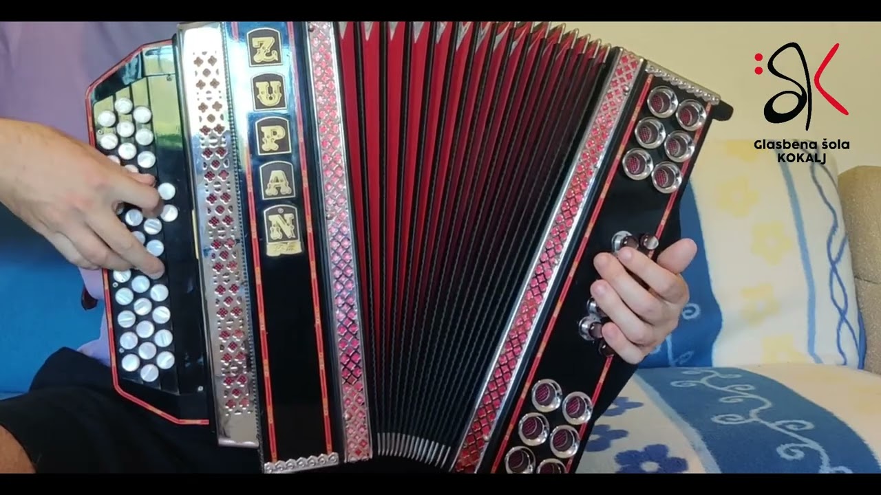 Lekcija za diatonično harmoniko - Ajda - Deklica - C F B (#73)