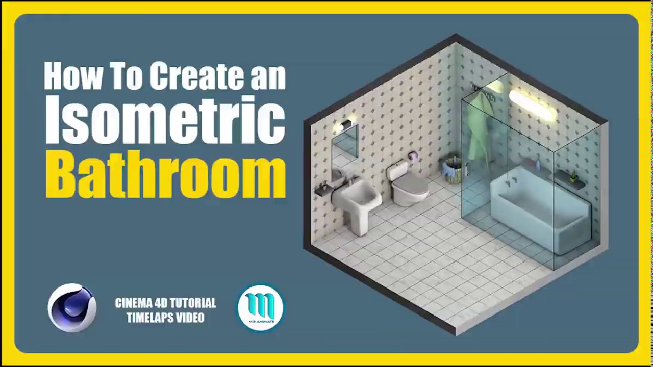 Cinema 4D Tutorial - Interior Bathroom Design Speed Art - Isometric