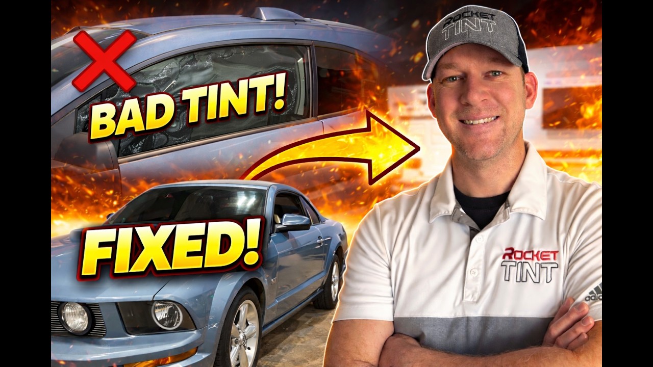 Removing 15-Year-Old Failing Tint – Satisfying Repair