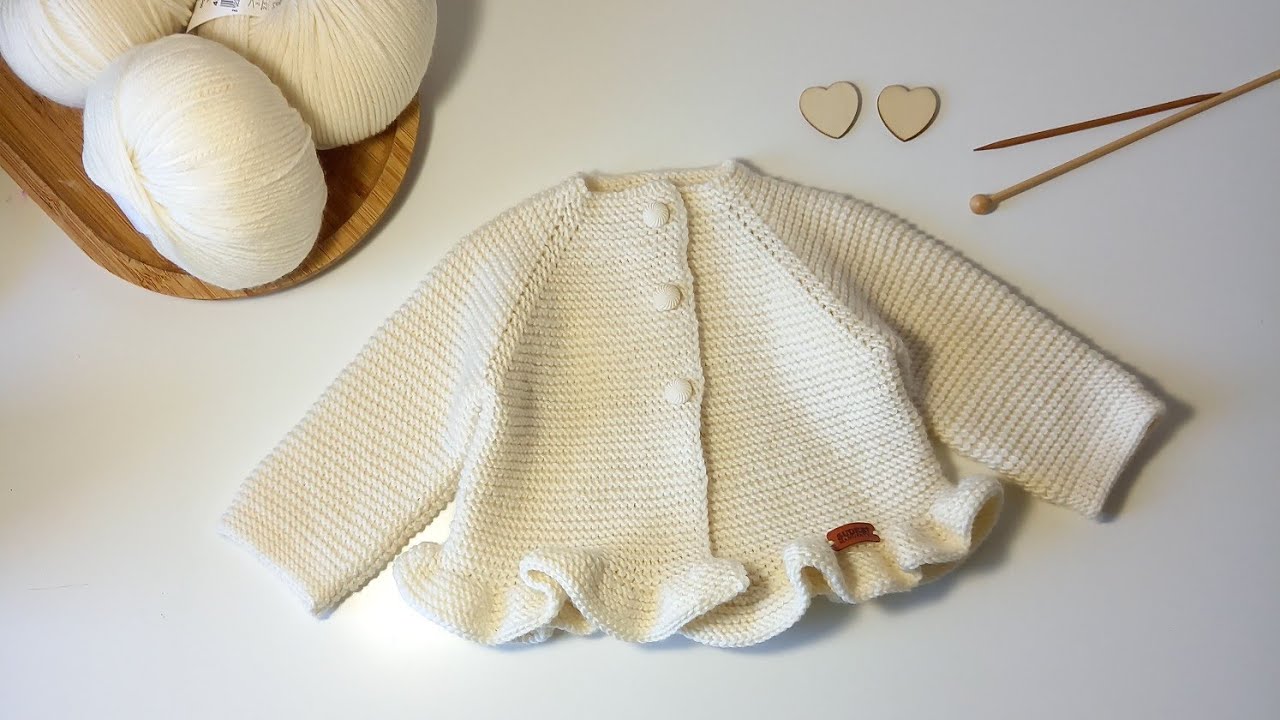 Giacchino Esme/ maglia ai ferri neonata/ tutorial/cardigan