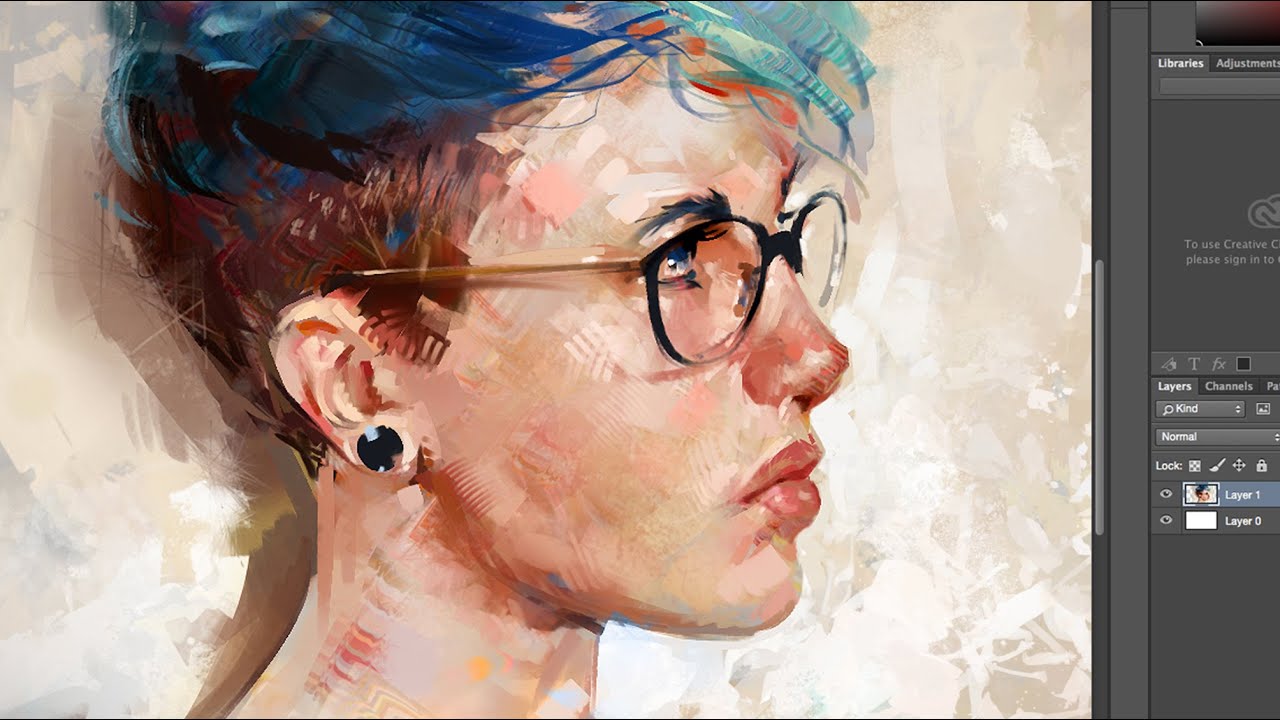 Blue Hair - Painting a Digital Portrait in Photoshop