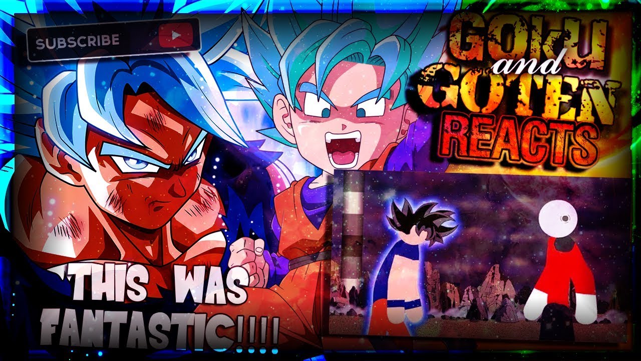 Goku & Goten Reacts To Goku Vs Jiren Stick Fight!!