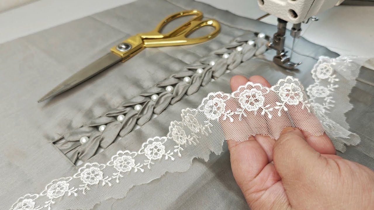 Beads और Fabric Patti से बनाएं grey Trouser/ Sleeves का बेहद ख़ूबसूरत Design/ Stylish Sleeves design