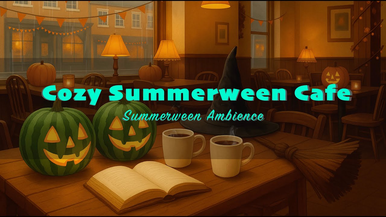 🎃 Cozy Summerween Café | Summerween Ambience ☕🎶
