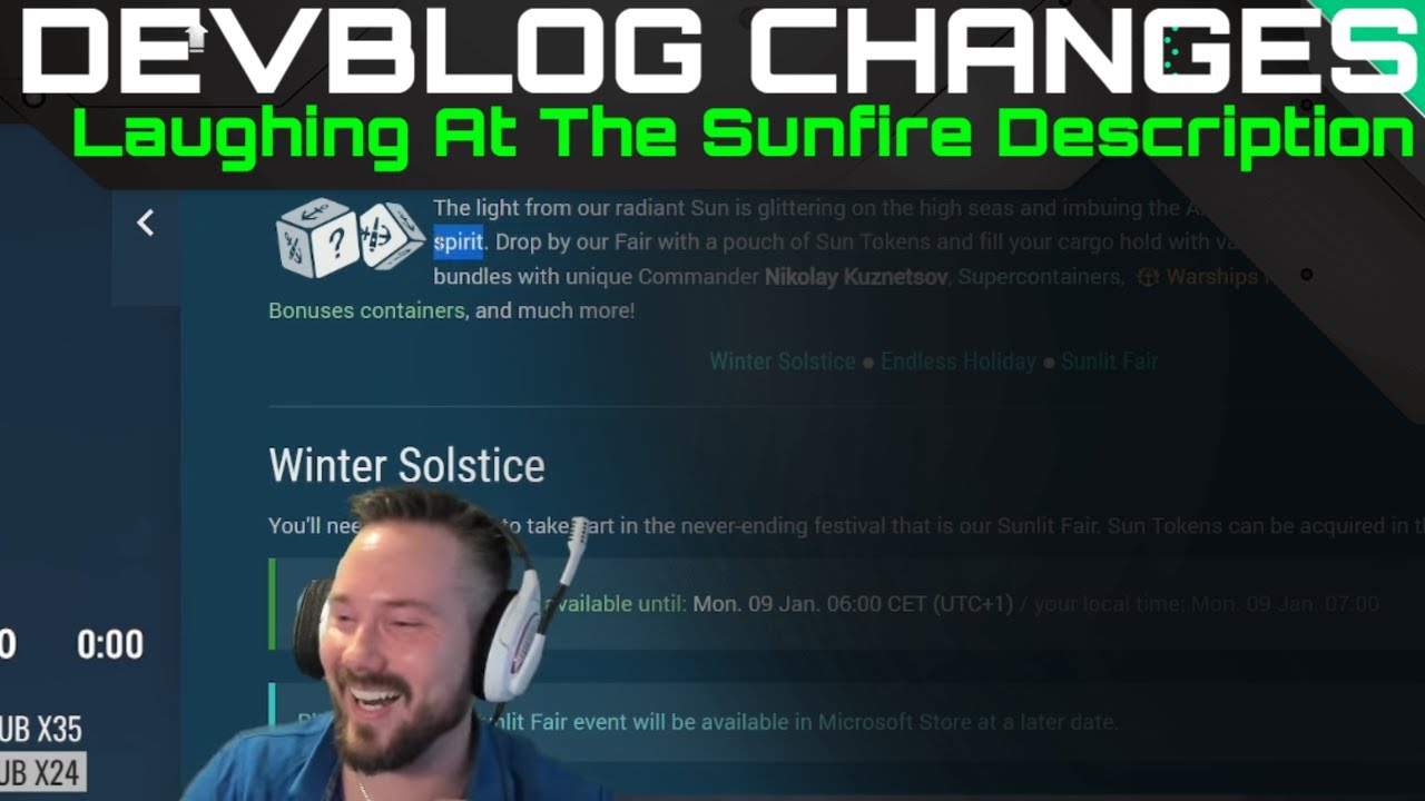 Devblog Changes - Laughing At The Sunfire Description