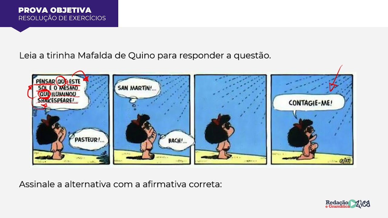 COMO INTERPRETAR QUESTÕES NA PROVA? (COM TIRINHAS) - Profa. Pamba