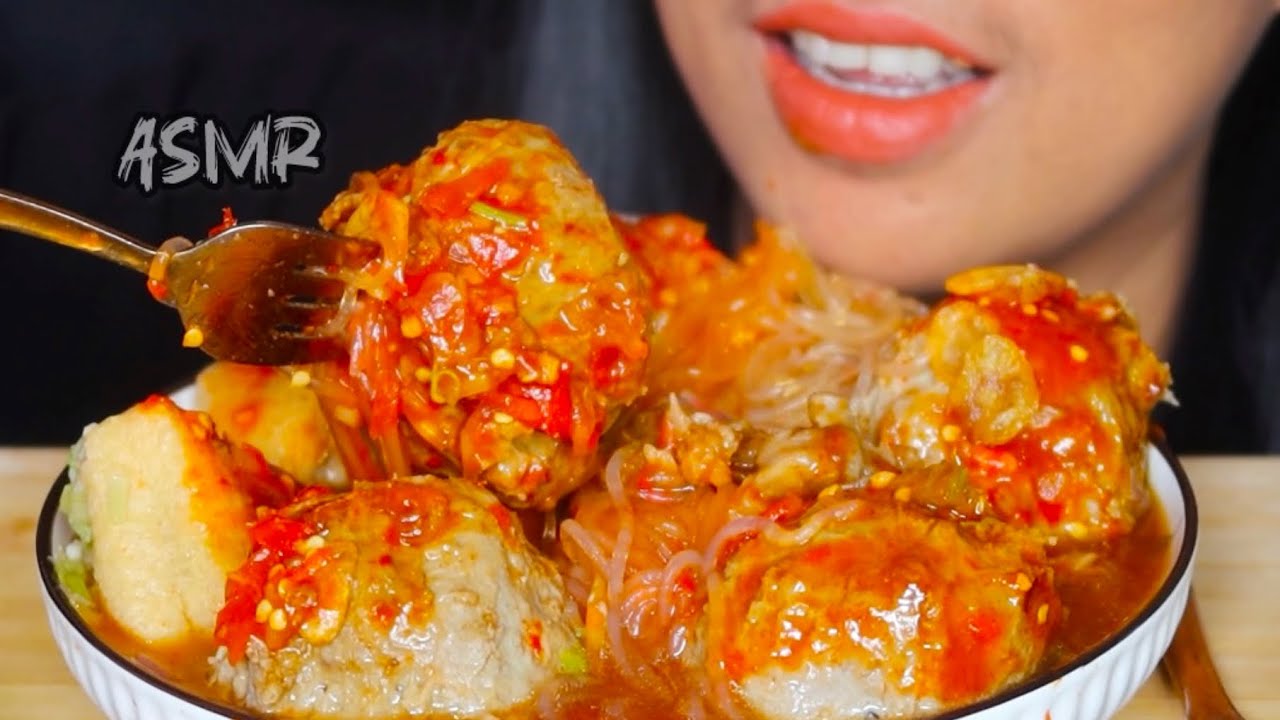 ASMR BAKSO ISI DAGING ||ASMR SPICY FOOD ||INDONESIA FOOD ASMR ||ASMR INDONESIA #ASMR #asmrsounds
