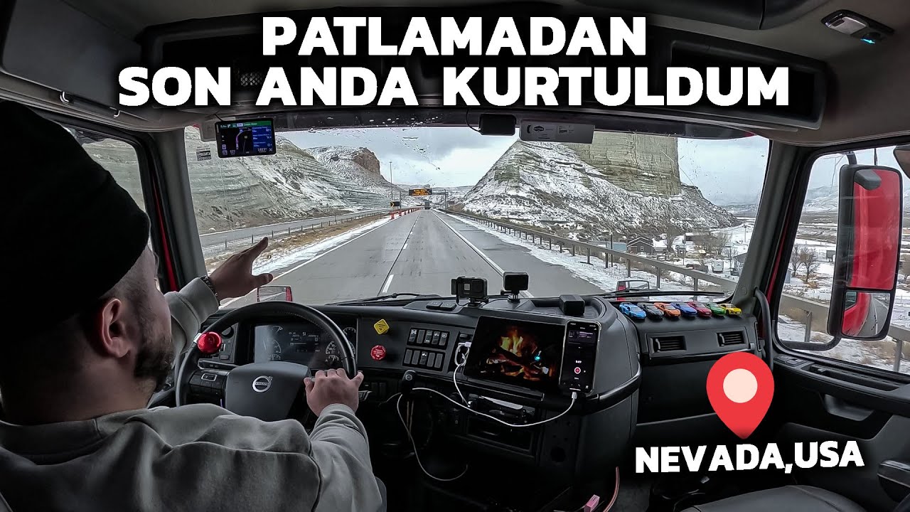 TÜNEL'DE KORKUNÇ PATLAMA ! / Amerika'nın Dağ Yollarında Kar Manzaraları İle Tır Sürmek !