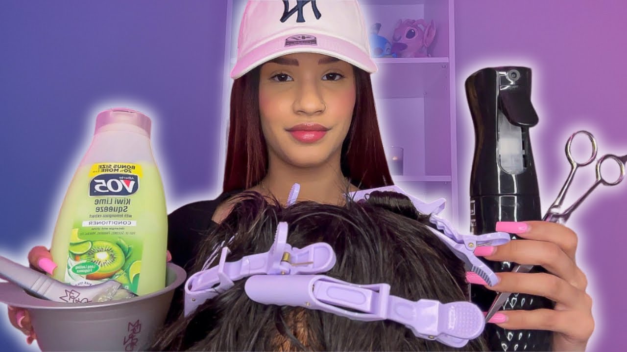 Asmr te lavo el pelo, masaje capilar, corte, peinado y +
