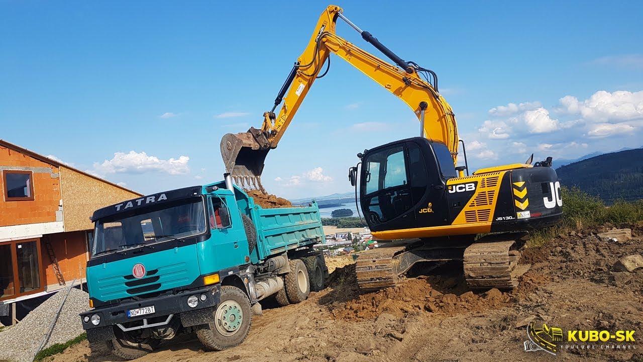 Kopanie základov | JCB JC130LC crawler excavator | TATRA 815-2