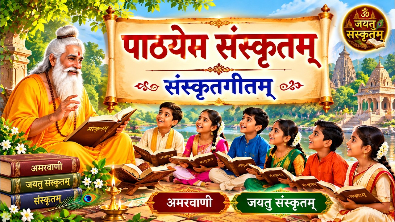 पाठयेम संस्कृतम् । संस्कृतगीतम् ।अमरवाणी । जयतु संस्कृतम् । Pathayema Samskrutam । Sanskrit Geet