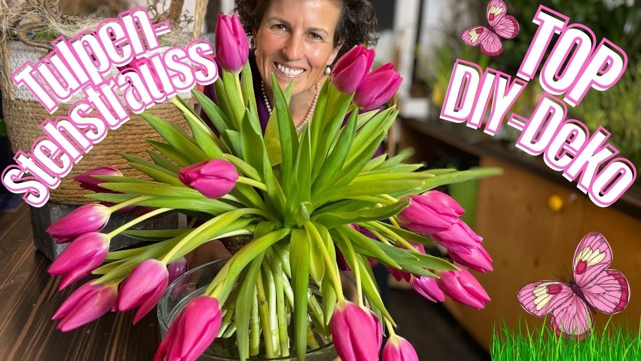 Wie du einen Tulpen-Stehstrauss selber bindest / Top DIY-Deko elegant, natürlich und besonders!