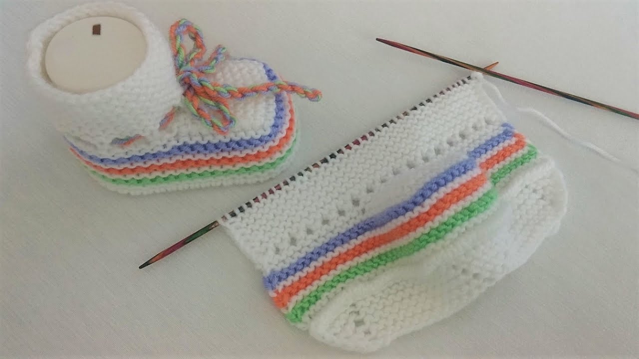 yeni doğan bebek patiği yapılışı / iki şiş bebek patiği modelleri /kolay bebek patiği modelleri