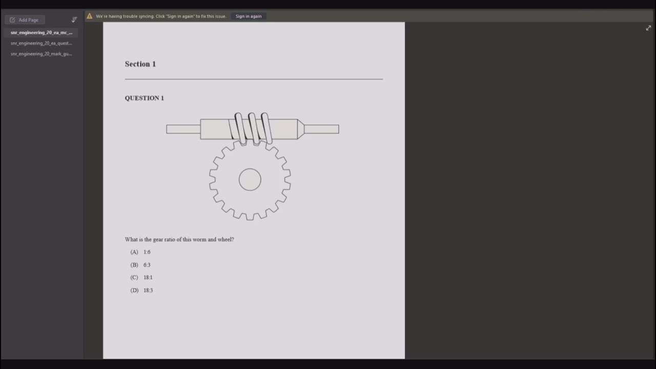 QCAA Engineering 2020 External Exam