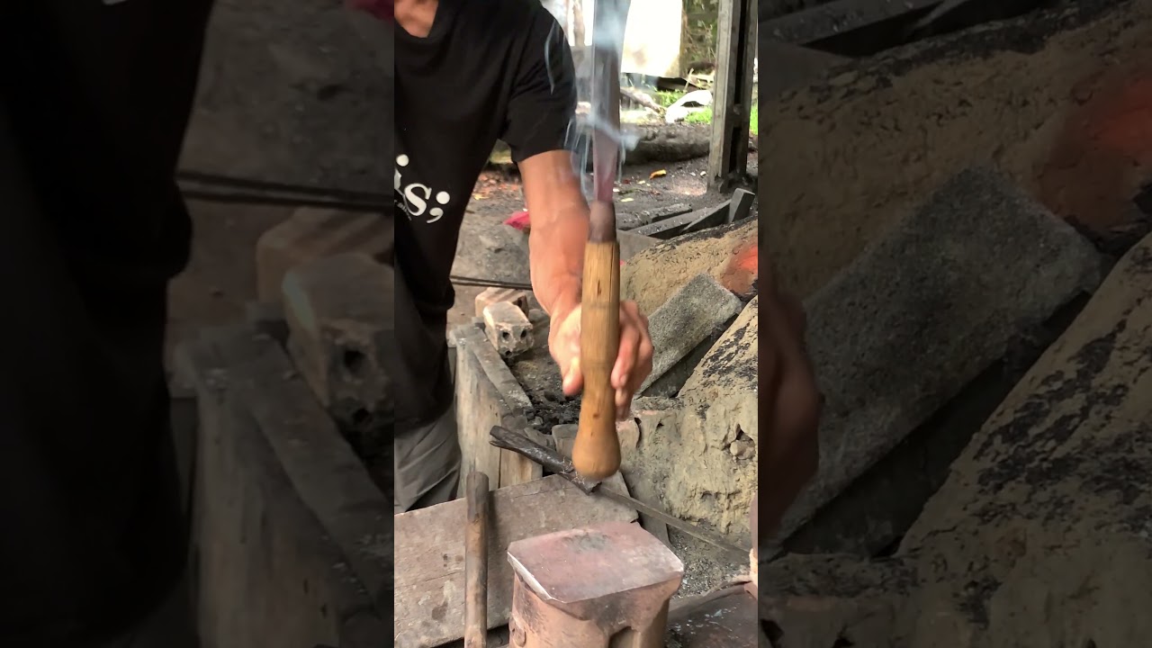 how to install a machete handle properly and correctly #metalwork #blacksmithing #steel