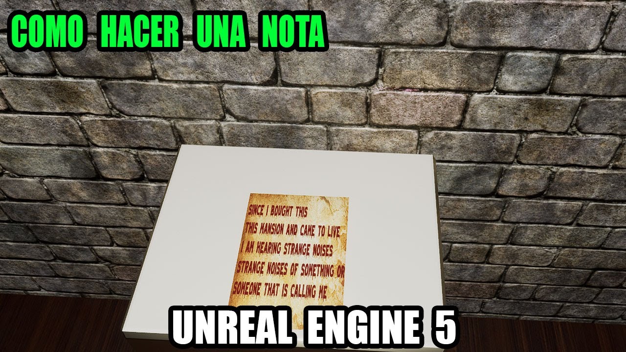 COMO CREAR/HACER UNA NOTA BASICA CON ACTOR EN UNREAL ENGINE 5