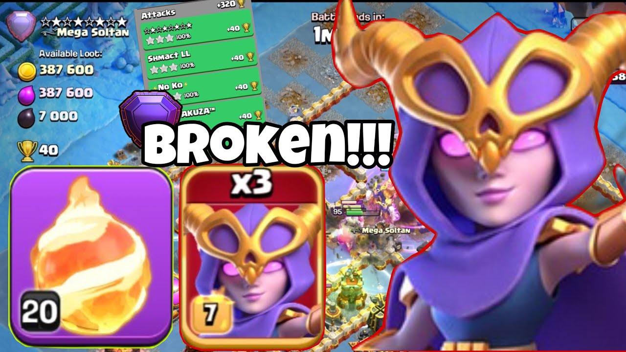 Super Easy Fireball with super witches Strategy in Clash of Clans!