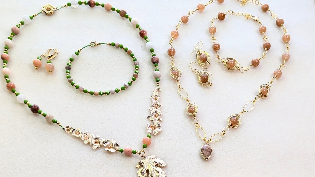 2 jewelry sets with the Peach Sorbet Bargain Bead Box and companion bundle