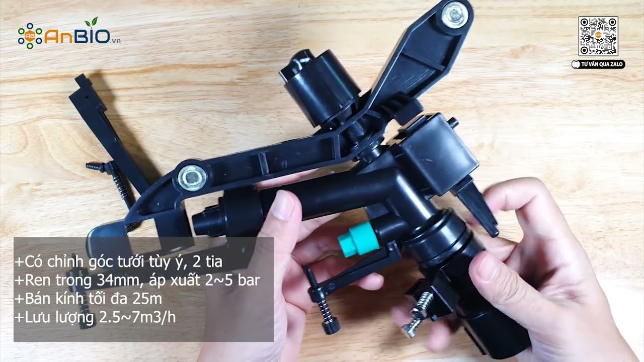 Béc tưới cánh đập 2 tia có chỉnh góc CD1009-01 | AnBIO.vn