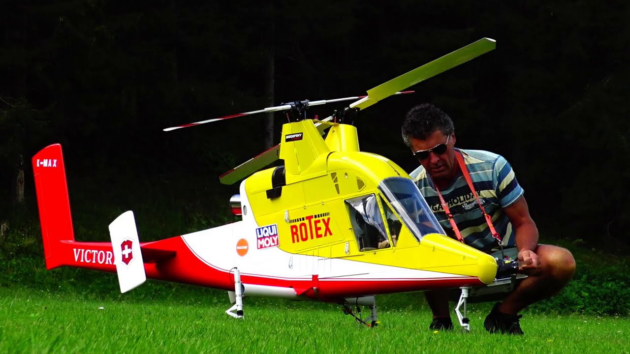 GIANT K -MAX KAMAN 1200 FLETTNER DOUBLE ROTOR SYSTEM RC SCALE TURBINE MODEL HELICOPTER VICTORINIX