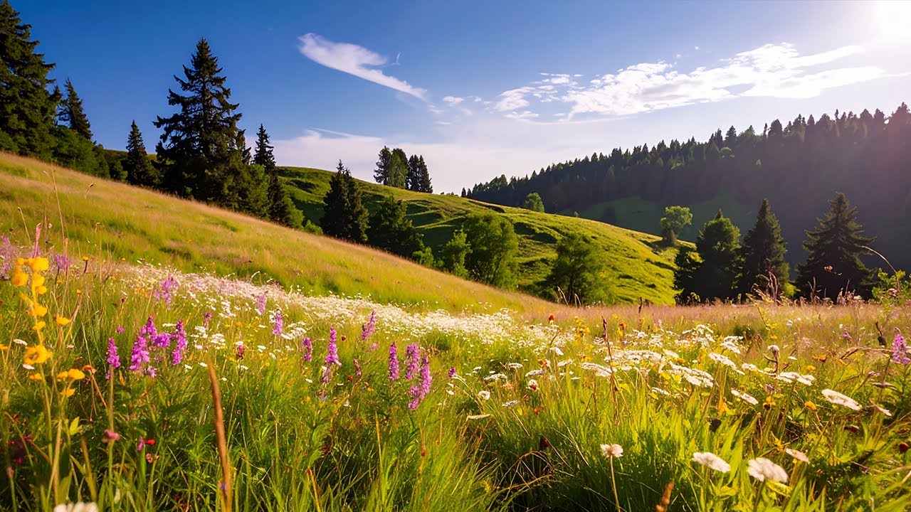 Peaceful Nature Ambience with Singing Birds, Crickets, Bees & Soft Breeze for Relaxation