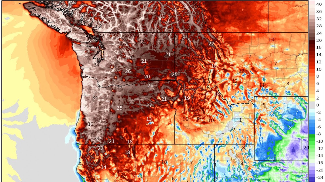 NEVER BEFORE SEEN HEAT WAVE (HEAT DOME) ACROSS WESTERN CANADA .. SMASHING RECORDS