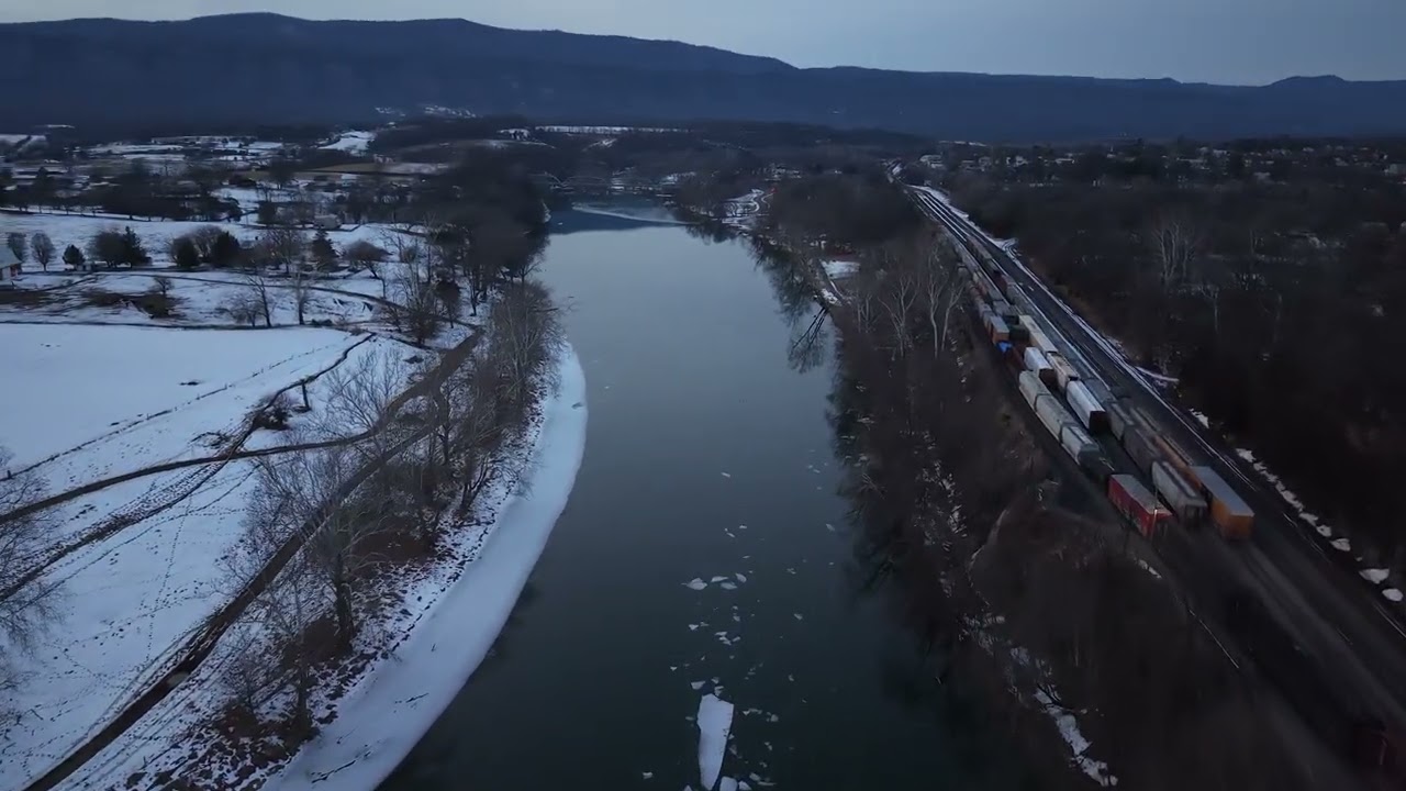 The Shenandoah River in the winter.  Virginia 