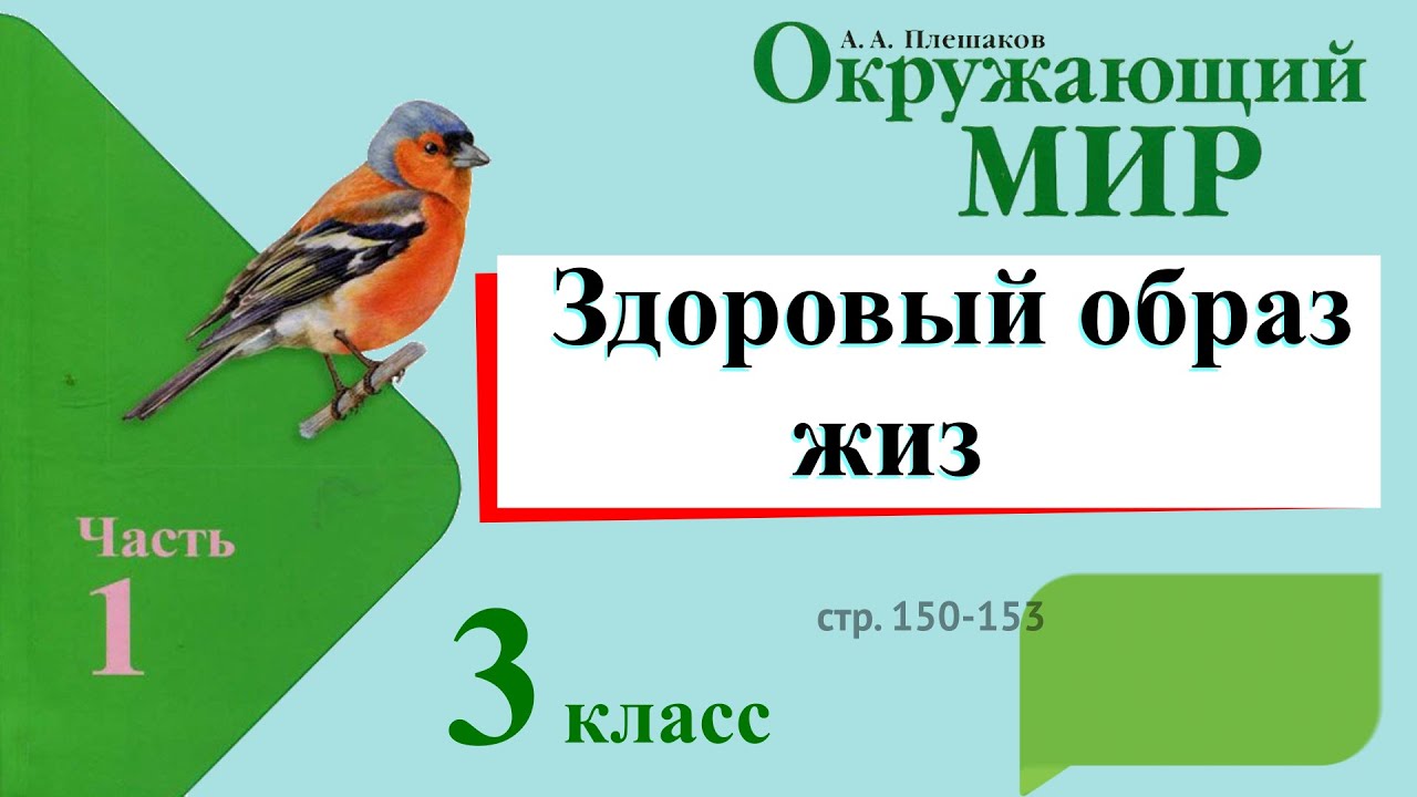 Здоровый образ жизни. Окружающий мир. 3 класс, 1 часть. Учебник А. Плешаков стр. 150-153