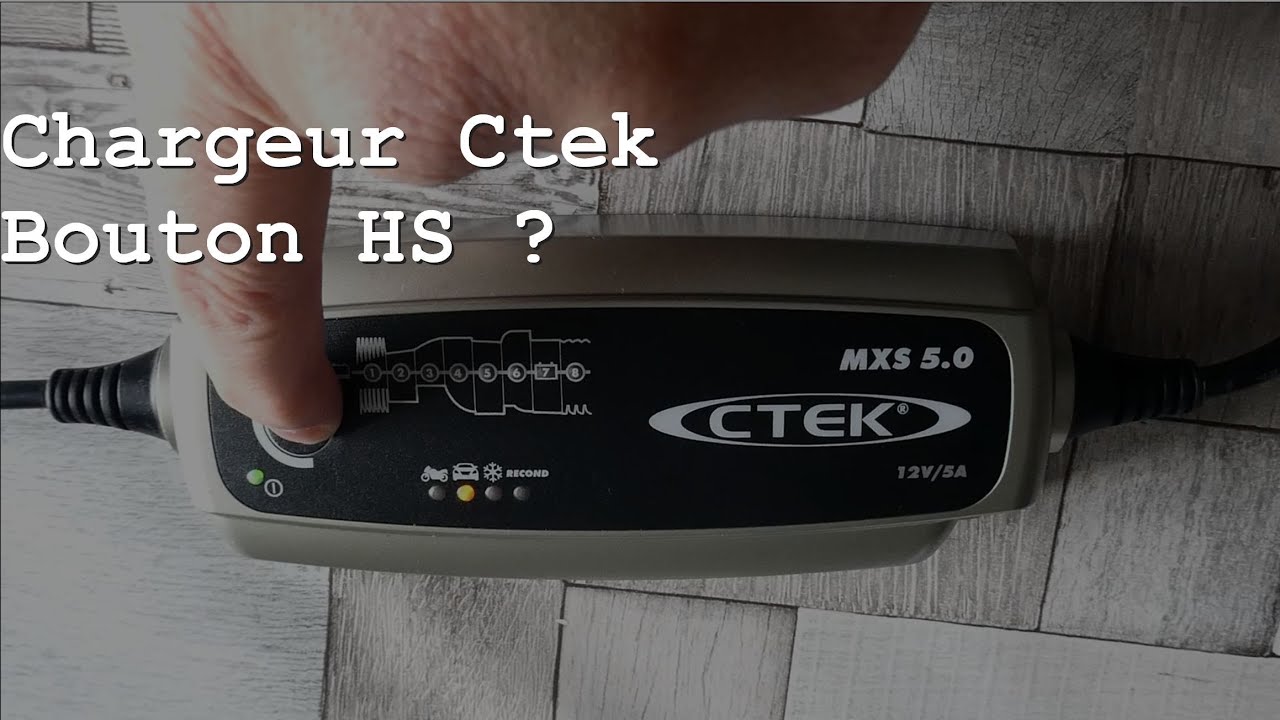 Chargeur Ctek MXS 5.0, bouton HS.