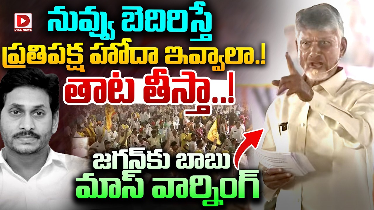 నువ్వు బెదిరిస్తే  ప్రతిపక్ష హోదా ఇవ్వాలా...! | Chandrababu Mass Warning To Jagan Mohan Reddy | Dial