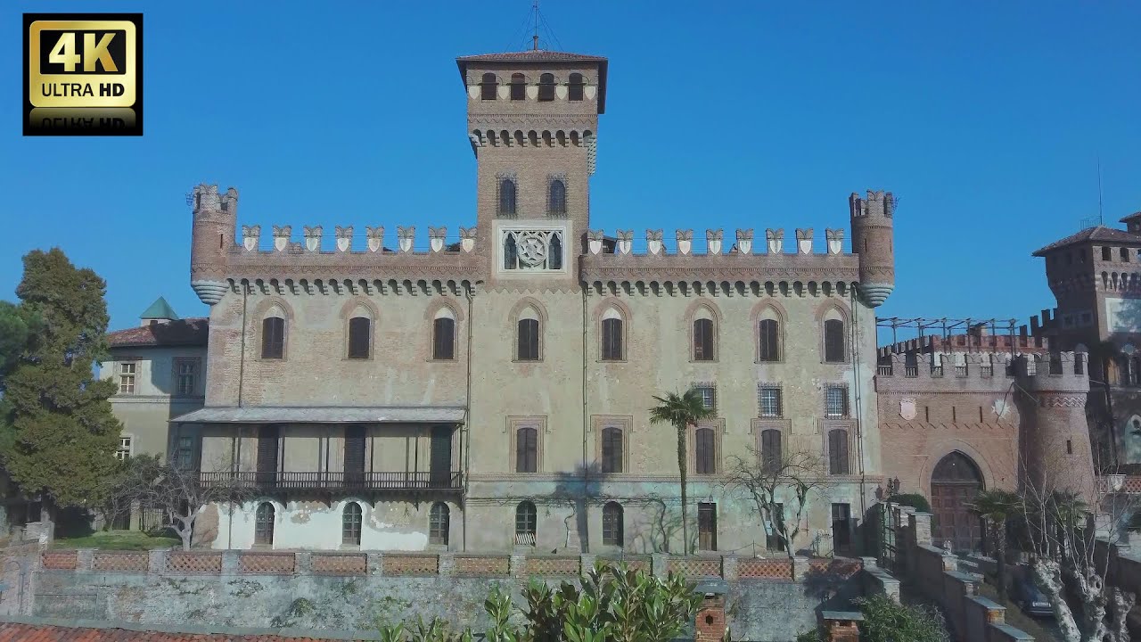 Castello di Mazzè - Torino, Italia - drone aerial video