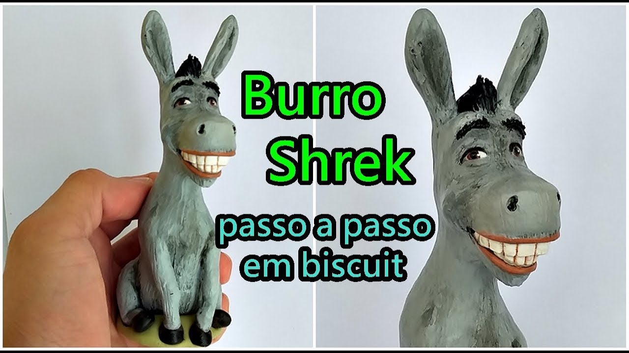 BURRO (SHREK)- Passo a Passo completo  em Biscuit