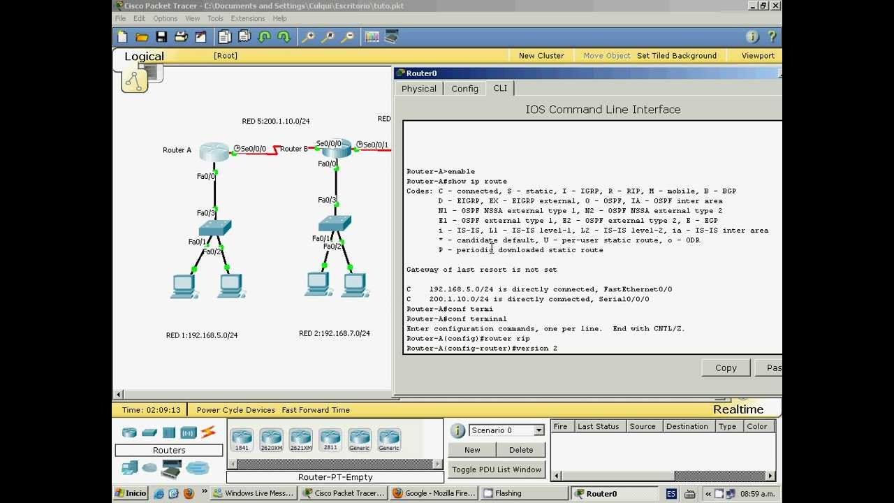 CISCO PACKET TRACER CONFIGURANDO ROUTERS - PARTE 4