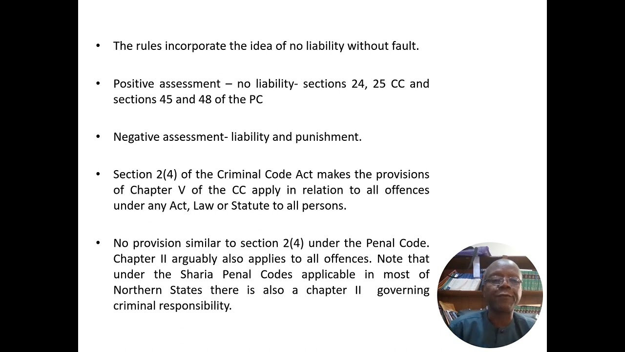 Video Criminal Responsibility Lecture LLM