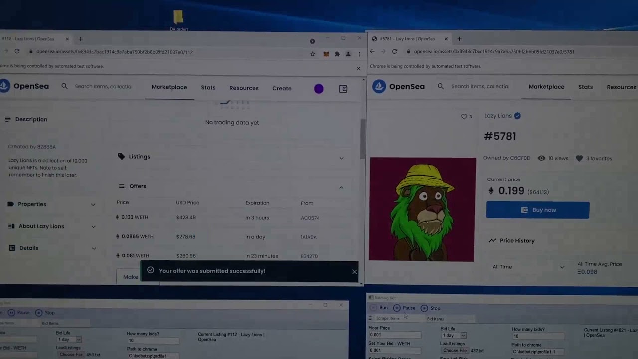 OpenSea Bidding Bot - 20 ETH a week flipping NFTs [OPENSEA BOT]